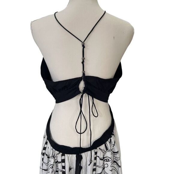 Anthropologie NWT Tigre Indigo Halter Sun Moon Celestial Maxi Dress Size Large P - Picture 3 of 15